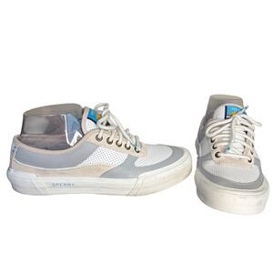 Sperry White Grey‎ Sneaker STS86219 Low Top Perforated Women's Size 6.5